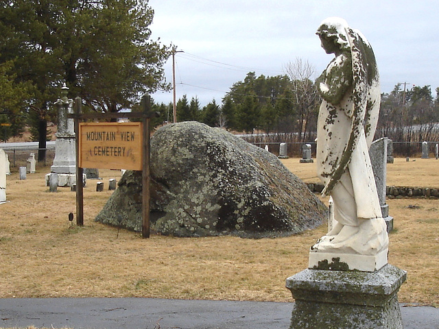 Mountain view cemetery. Saranac lake area.  NY. USA . March 29th 2009