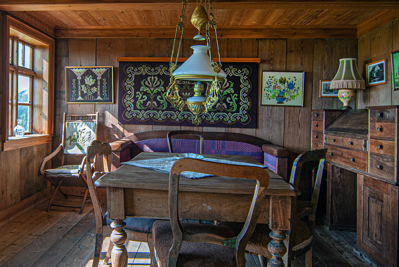 Homely furniture inside the farm house