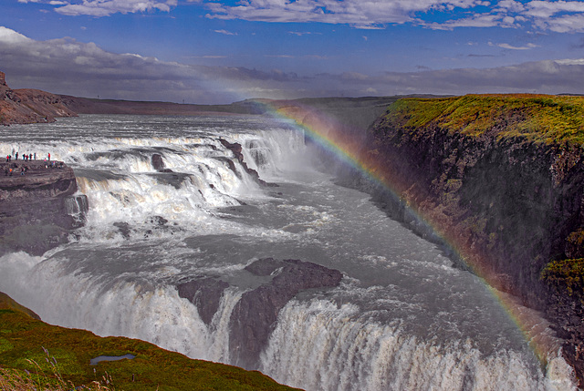 Gullfoss, the golden waterfall in southern Iceland