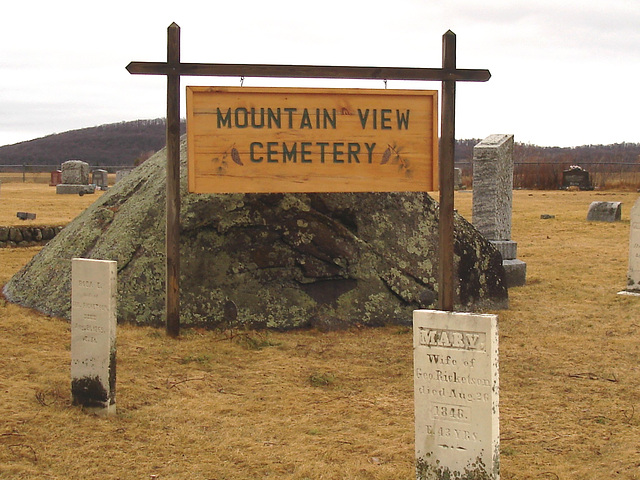 Mountain view cemetery. Saranac lake area.  NY. USA . March 29th 2009