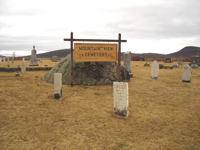 Mountain view cemetery. Saranac lake area.  NY. USA . March 29th 2009