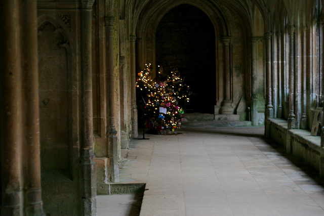 Lacock Abbey Cloisters at Christmas