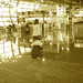 White blouse Lady in stiletto heels - Brussels airport /  19-10-2008   - Sepia.