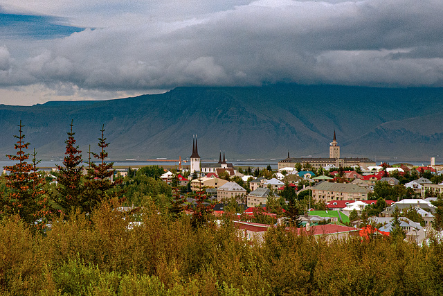 Reykjavik view from the hill