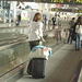 White blouse Lady in stiletto heels - Brussels airport /  19-10-2008