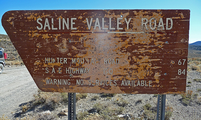 Saline Valley Road Sign (1671)