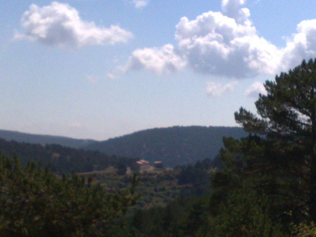 Masía entre pinares.