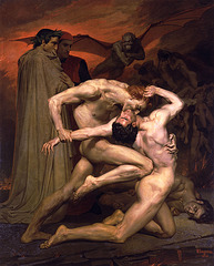 Dante et Virgile visitent l'enfer