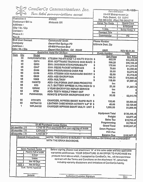 Police Radio Costs