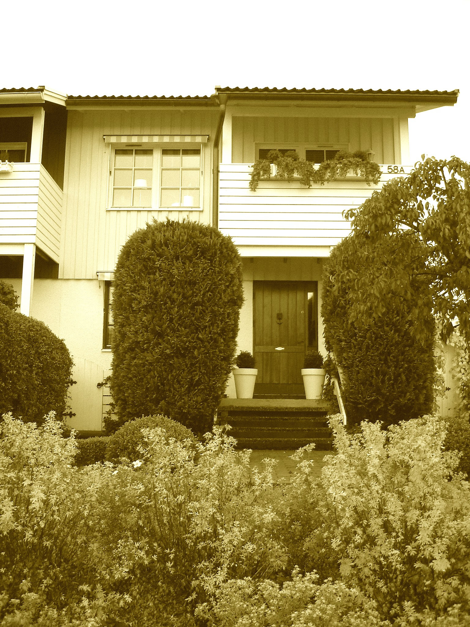 House entrance among the greenery -  Porte d'entrée invitante parmi la verdure - Båstad, Suède -  SEPIA