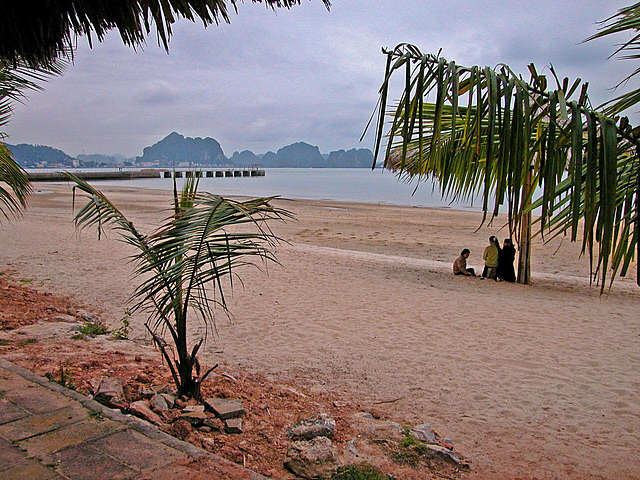 At the beach in Hạ Long Bay