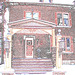 Maison accueillante du centre-ville  /   Downtown welcoming house  -  25 janvier 2009- Photofiltrée avec contours de couleurs