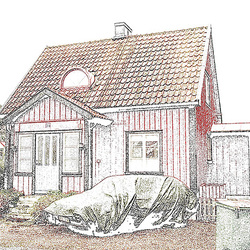 Typique ! Typical !  Effet de dessin / Drawing effect artwork - Båstad / Suède / 21 octobre 2008.