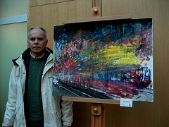 Carlos Alexandre, the Artist and his New York,125th Street (painting)