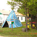 Solitude Ste-Françoise -  Québec. CANADA - 20 août 2006 - La tente Indienne - Totem et boîte à courrier.