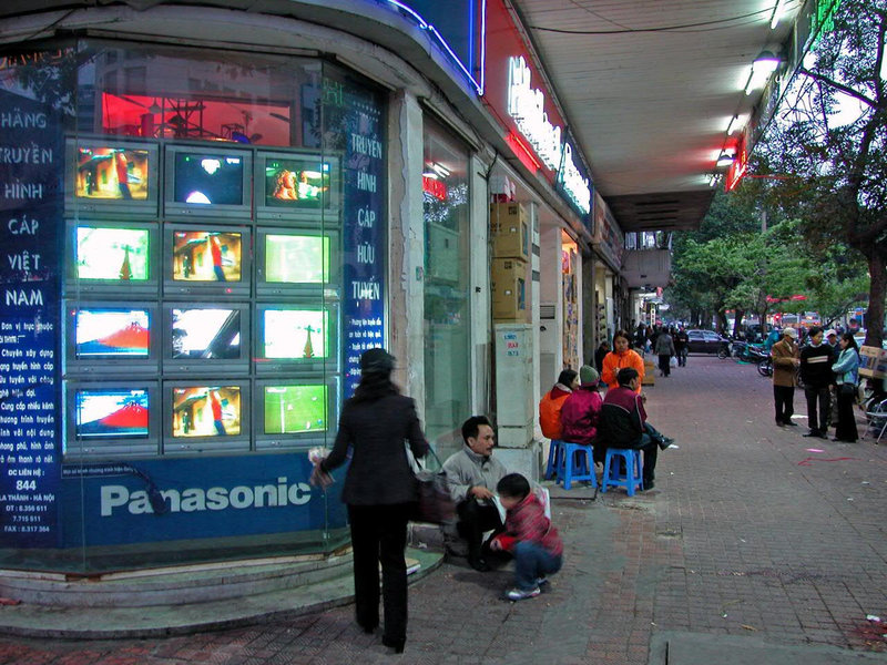 Along the main road in Hanoi