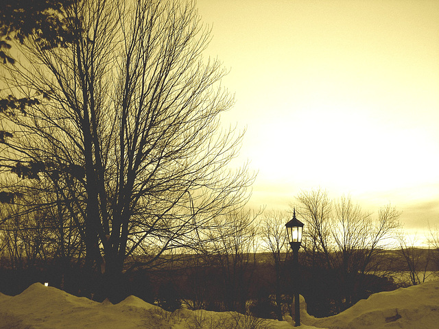 Monastic sunrise / Lever de soleil monastique - 7 février 2009-  Sepia