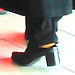Lady  76 - Chubby black blond Lady in chunky heeled shoes /  Brussels airport - October 19th 2008  -  Photofiltrée