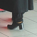 Lady  76 - Chubby black blond Lady in chunky heeled shoes /  Brussels airport - October 19th 2008