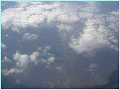 Rimouski, Québec. CANADA / Vue du ciel et du  fleuve en avion / From the aircraft window /  10 août 2007.