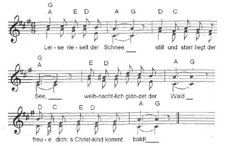 Softe falas la neĝ' -Leise reiselt der Schnee