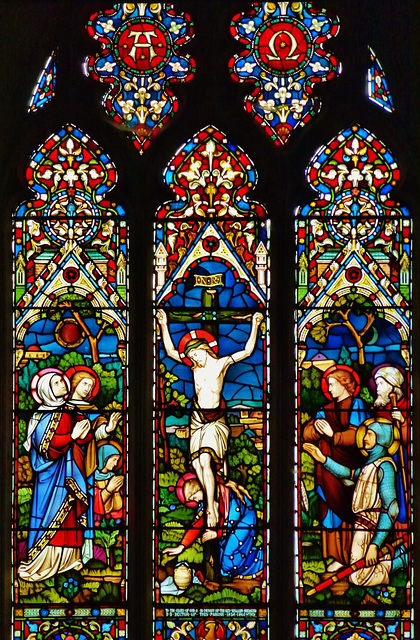 margaret roding church, essex: lavers and barraud c19 glass 1861