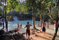 At the waterfall pool