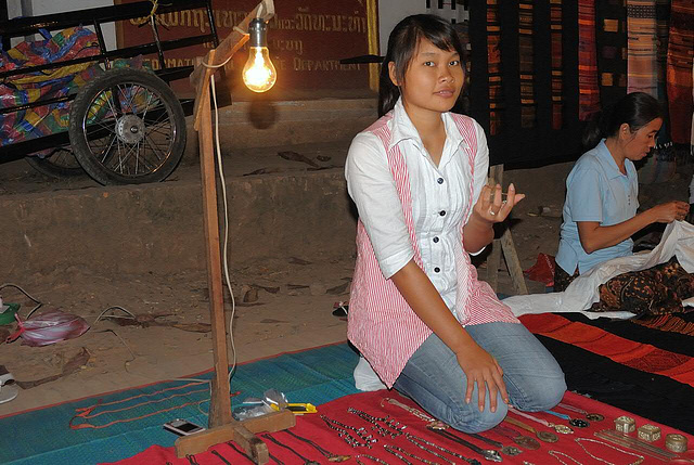 Pretty vendor at the night market