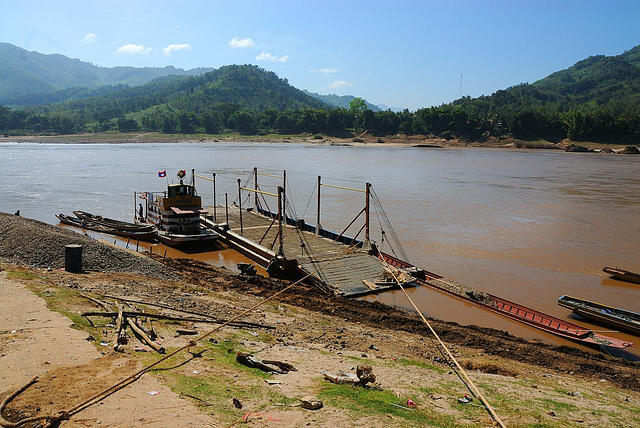 The ferry across the Mekong