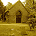 Cimetière de Helsingborg /  Helsingborg cemetery-  Suède / Sweden / Chapelle- Chapel / Sepia.  22 octobre 2008.
