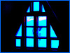 Room's window  -  Fenêtre de chambre /  Abbaye de St-Benoit-du lac au Québec  - 7-02-2009 -  Couleurs ravivées et cadre bleu