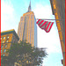 New-York city - Drapeau et gratte-ciel /  Flag & skyscarper. 19 juillet 2008.
