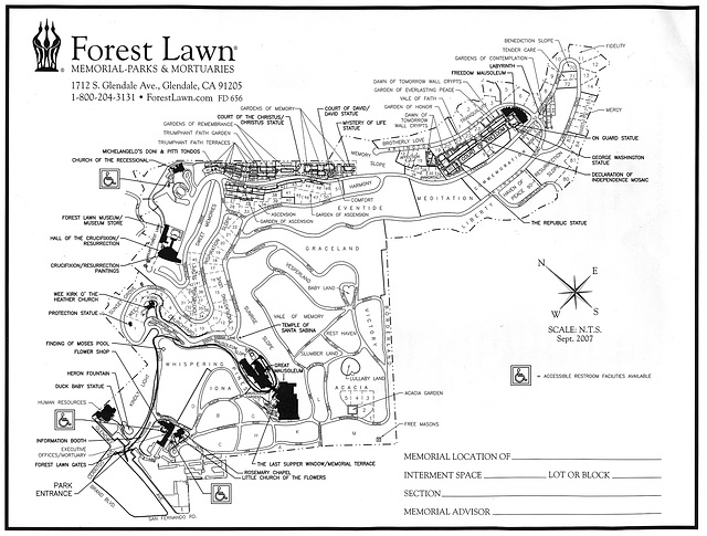 Forest Lawn Glendale map