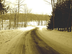 L'hiver à l'abbaye de St-Benoit-du-lac au Québec - Février 2009 -  Sepia