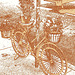 Vélo en fleurs- Flowery bike- Effet sanguine Photofiltre. NYC. USA.