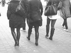 7 Eleven Swedish Quatuor in various footwears - Helsingborg / Sweden.  October 22th 2008- B & W