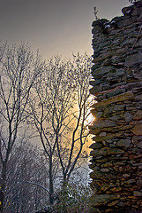 Sun Behind Ruins