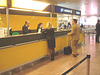 Jet airways high heeled blond flight attendant /  Brussels airport -19-10-2008