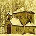 Tour St-Benoit de l'abbaye de St-Benoit-du-lac  /  Québec. CANADA - Février 2009  -  Sepia