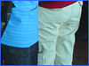 Blond mature in white sneakers -  Dame blonde du bel âge en espadrilles blanches - PET Montreal airport-