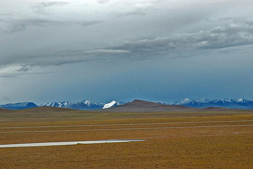 Far view to the Snow Mountains