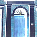Typical Swedish door & windows - Porte & fenêtres typiquement suédoises /  Ängelholm - Suède / Sweden.   23 octobre 2008-  Porte numéro 7. Effet de négatif