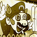 Pont et graffitis " Mario Bros " bridge graffitis  /  Ängelholm - Sweden / Suède - 23 octobre 2008 -  Sepia