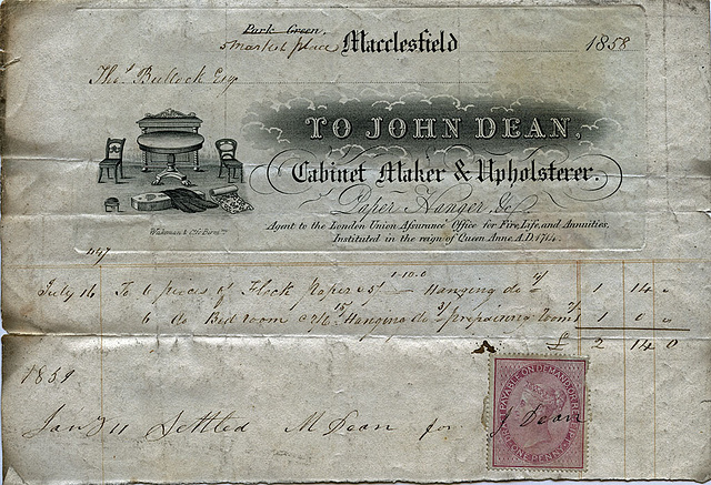 John Dean, Cabinet Maker and Upholsterer