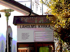 Laholms kirka ( Church & cemetery) - Église et cimetière /   Laholm -  Sweden / Suède.  25 octobre 2008 -  Postérisation