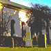 Laholms kirka ( Church & cemetery) - Église et cimetière /   Laholm -  Sweden / Suède.  25 octobre 2008  -  Postérisation avec couleurs ravivées