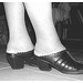 Mon amie / My friend Christiane - New clogs / Nouvelles chaussures /  Podoélégance Christianienne . N & B