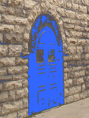 Souvenir manufacturier de l'an 1900 /   1900 door manufactory memory -  Dans ma ville / Hometown.  5 avril 2009-  La porte bleue de Barbe bleue