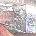 Pont et graffitis " Mario Bros " bridge graffitis  /  Ängelholm - Sweden / Suède - 23 octobre 2008 - Contours de couleurs