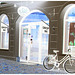 Drop in ! Store façade and bike - Façade de magasin et vélo /  Helsingborg  .  Suède / Sweden.  22 octobre 2008-  Effet de négatif / Negative effect